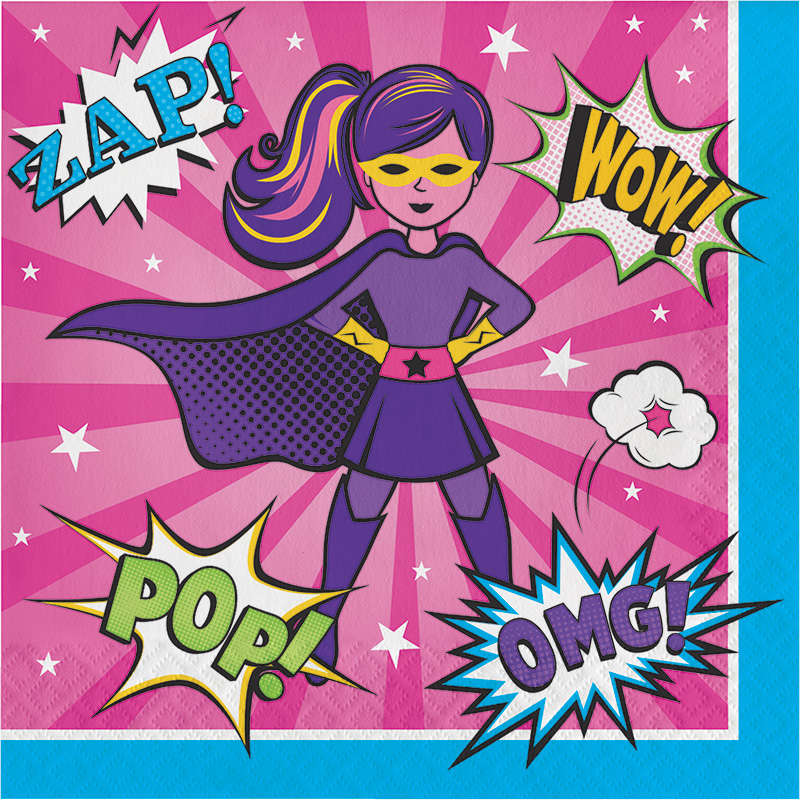 Superhero Girl 16 lı Peçete