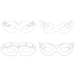 Parti Dünyası - Superhero Girl Boyanabilir Maske 12 Adet