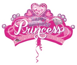 Parti Dünyası - Taç Happy Birthday Princess Jumbo Folyo Balon