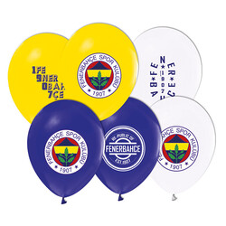 Parti Dünyası - Fenerbahçe Baskılı Lisanslı Latex Balon 8 Adet Sarı Lacivert