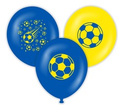 Parti Dünyası - Taraftar Futbol Baskılı Latex Balon 10 Adet Sarı Lacivert