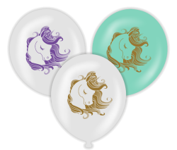Parti Dünyası - Unicorn Temalı Karşık Renk Baskılı Balon 6 Adet