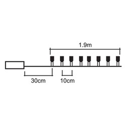 Yılbaşı Çam Ağacı Işığı 20 Adet Renkli Led Işklı Pilli 2 metre Uzunluğunda - 3