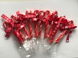 Yılbaşı Baston Şeker Kırmızı Kurdelalı 10 Adet - 2